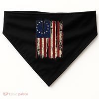 Distressed Betsy Ross American Flag 13 Star Colonies Patriot USA-Made Doggie Bandana thumb 0