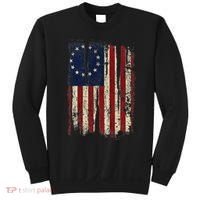 Distressed Betsy Ross American Flag 13 Star Colonies Patriot Sweatshirt thumb 0