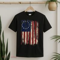 Distressed Betsy Ross American Flag 13 Star Colonies Patriot T-Shirt thumb 2