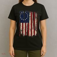Distressed Betsy Ross American Flag 13 Star Colonies Patriot T-Shirt thumb 4
