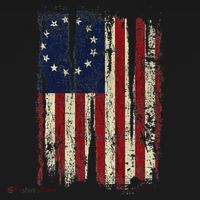 Distressed Betsy Ross American Flag 13 Star Colonies Patriot T-Shirt thumb 7