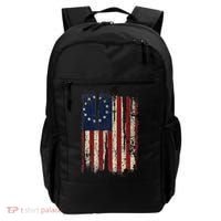 Distressed Betsy Ross American Flag 13 Star Colonies Patriot Backpack thumb 0
