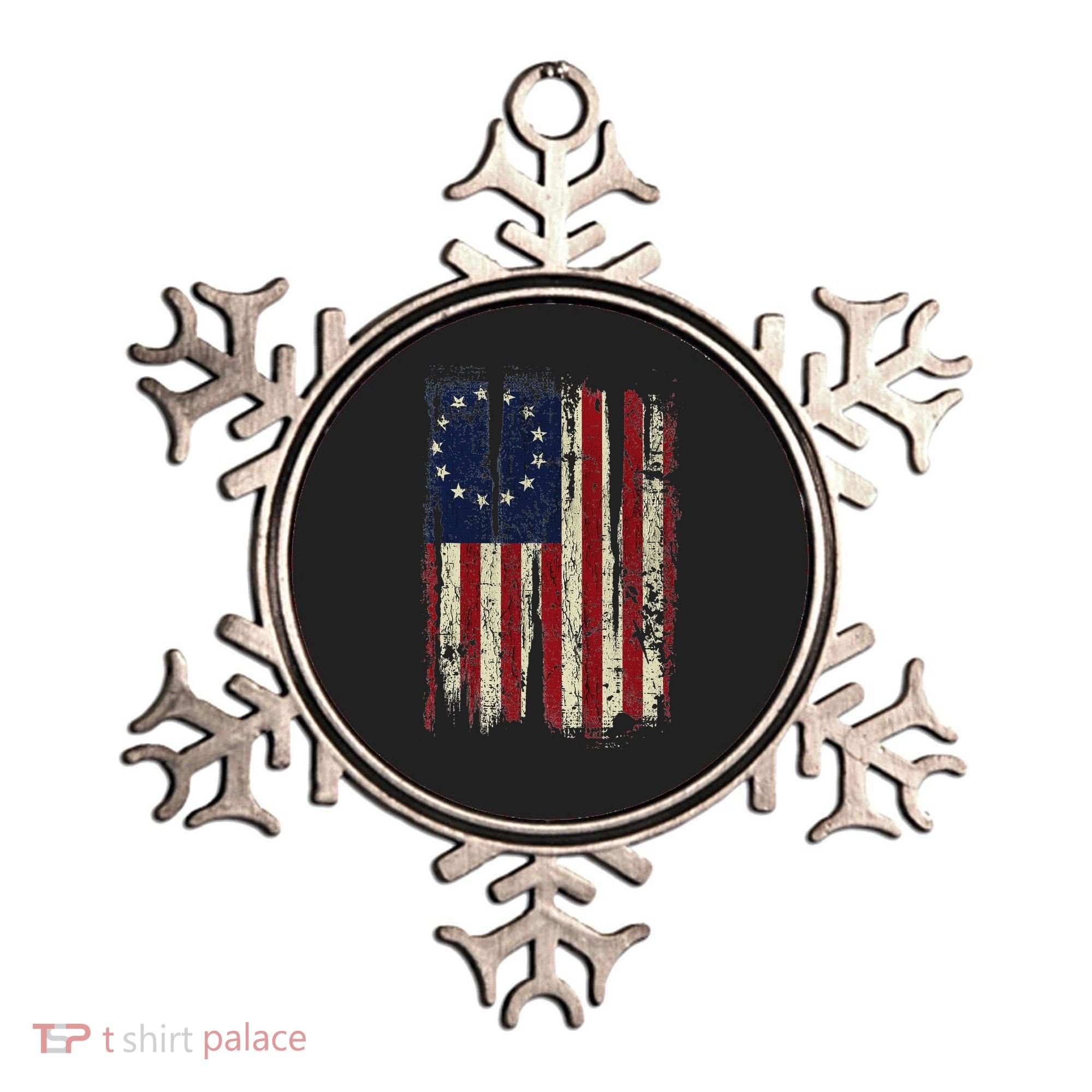 Distressed Betsy Ross American Flag 13 Star Colonies Patriot Ornament
