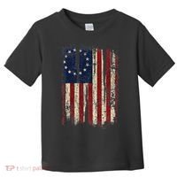 Distressed Betsy Ross American Flag 13 Star Colonies Patriot Toddler T-Shirt thumb 0