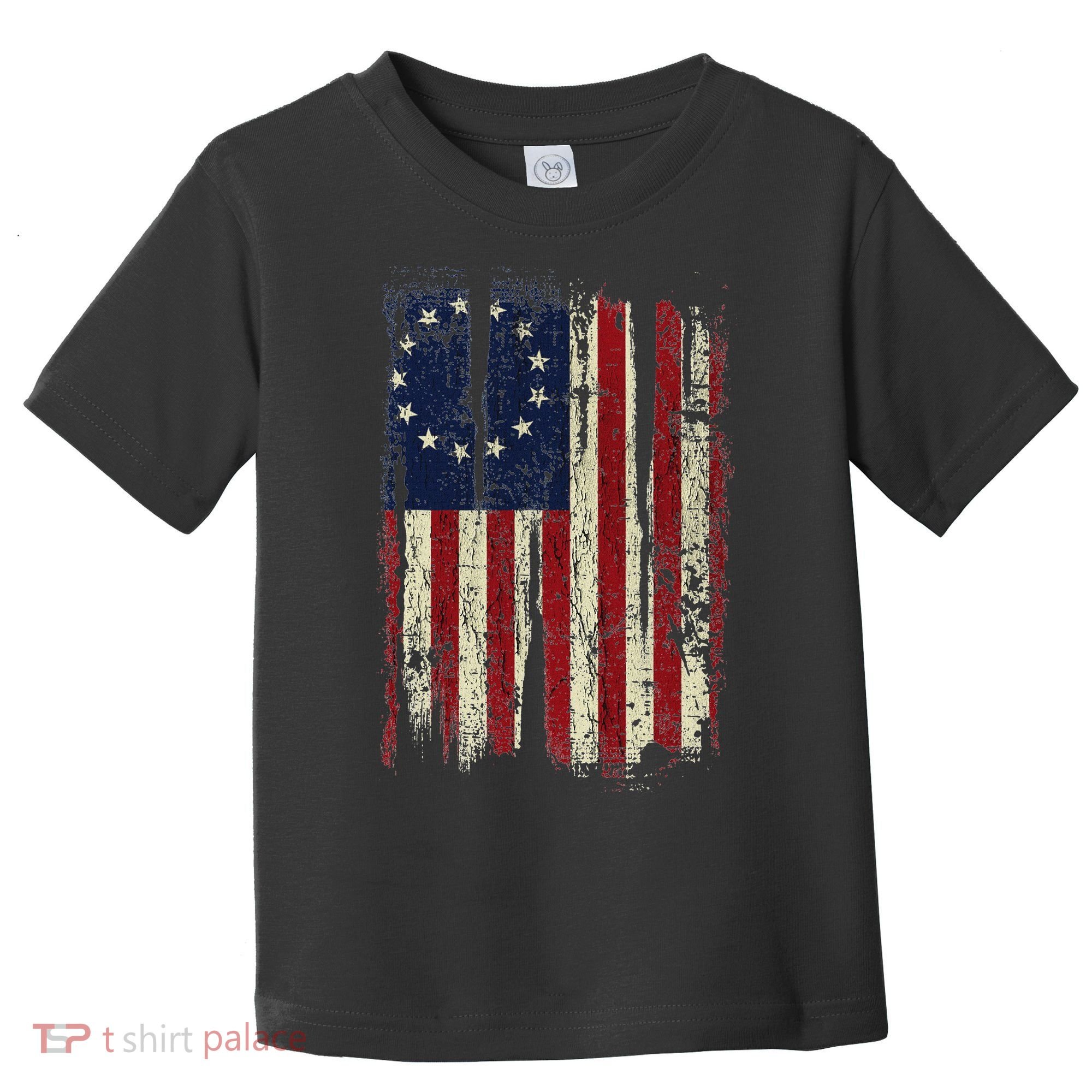 Distressed Betsy Ross American Flag 13 Star Colonies Patriot Toddler T-Shirt