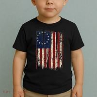 Distressed Betsy Ross American Flag 13 Star Colonies Patriot Toddler T-Shirt thumb 2