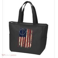Distressed Betsy Ross American Flag 13 Star Colonies Patriot Tote Bag thumb 3