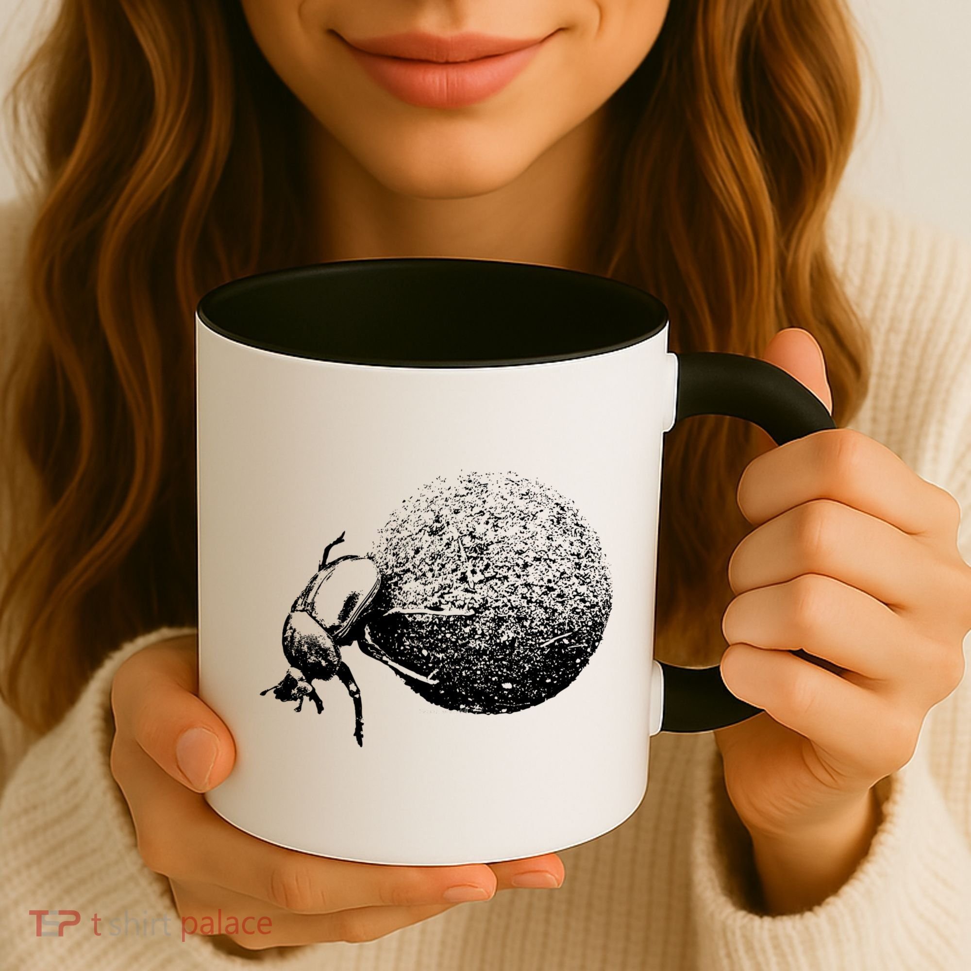 Dung Beetle Rolling Dung Ball African Wildlife Coffee Mug