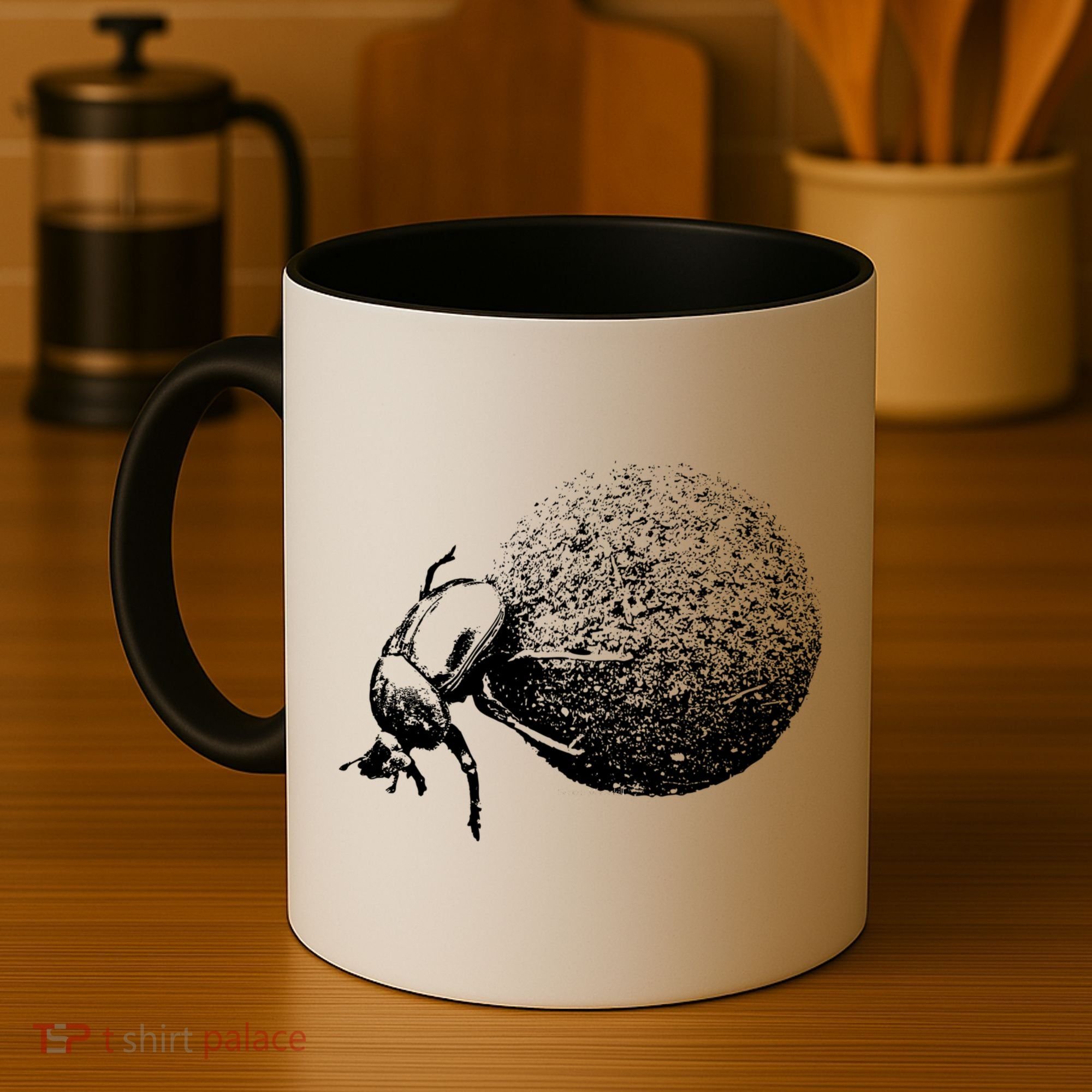 Dung Beetle Rolling Dung Ball African Wildlife Coffee Mug