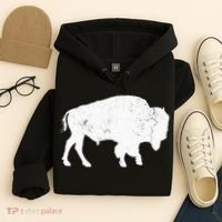 Distressed Buffalo Retro Bison Animal Lover Hoodie thumb 4