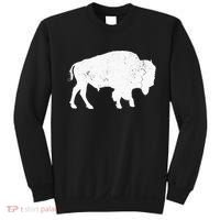 Distressed Buffalo Retro Bison Animal Lover Sweatshirt thumb 0