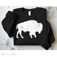 Distressed Buffalo Retro Bison Animal Lover Sweatshirt thumb 2