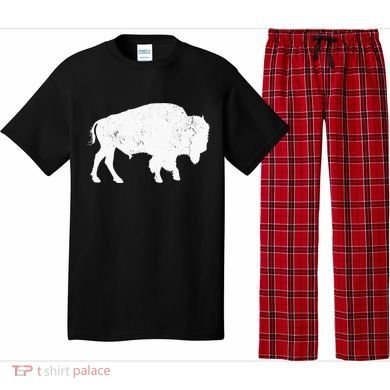 Distressed Buffalo Retro Bison Animal Lover Pajama Set