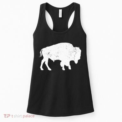 Distressed Buffalo Retro Bison Animal Lover Women's Tank Top