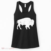 Distressed Buffalo Retro Bison Animal Lover Women's Tank Top thumb 0