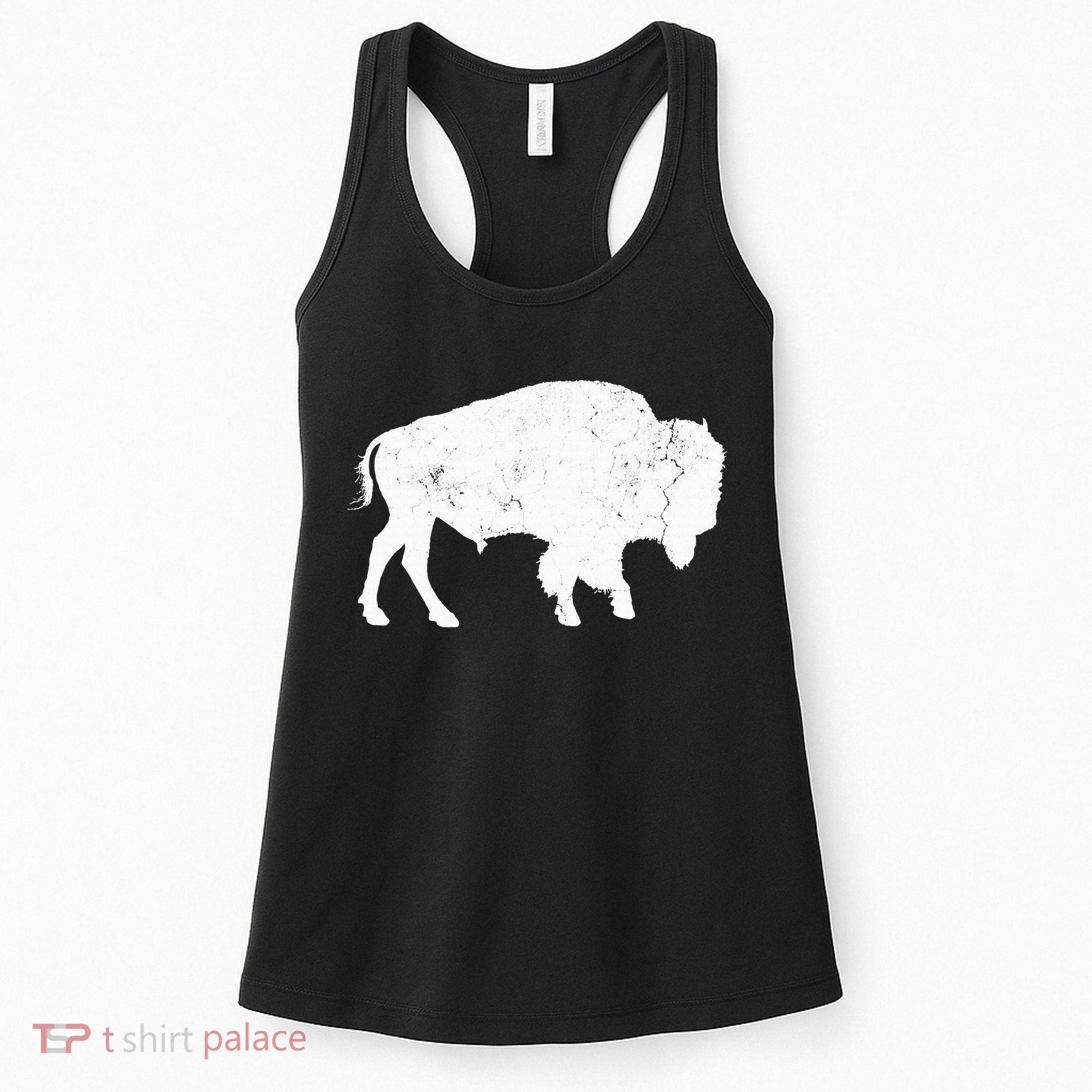 Distressed Buffalo Retro Bison Animal Lover Women's Tank Top