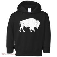 Distressed Buffalo Retro Bison Animal Lover Toddler Hoodie thumb 0