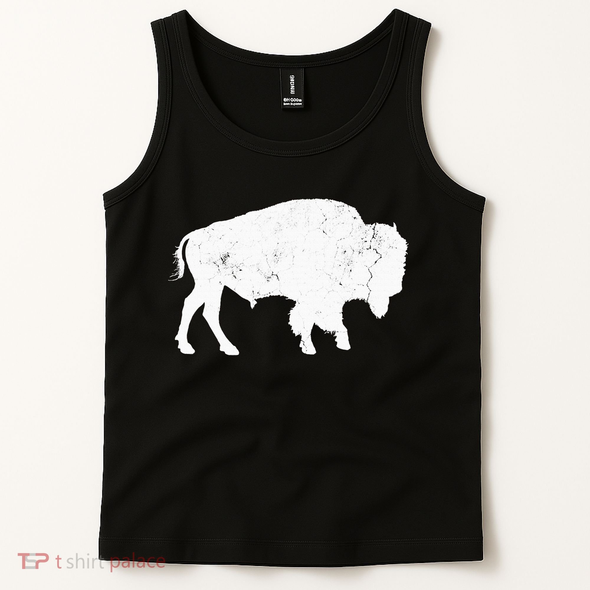 Distressed Buffalo Retro Bison Animal Lover Tank Top