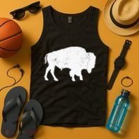 Distressed Buffalo Retro Bison Animal Lover Tank Top thumb 4