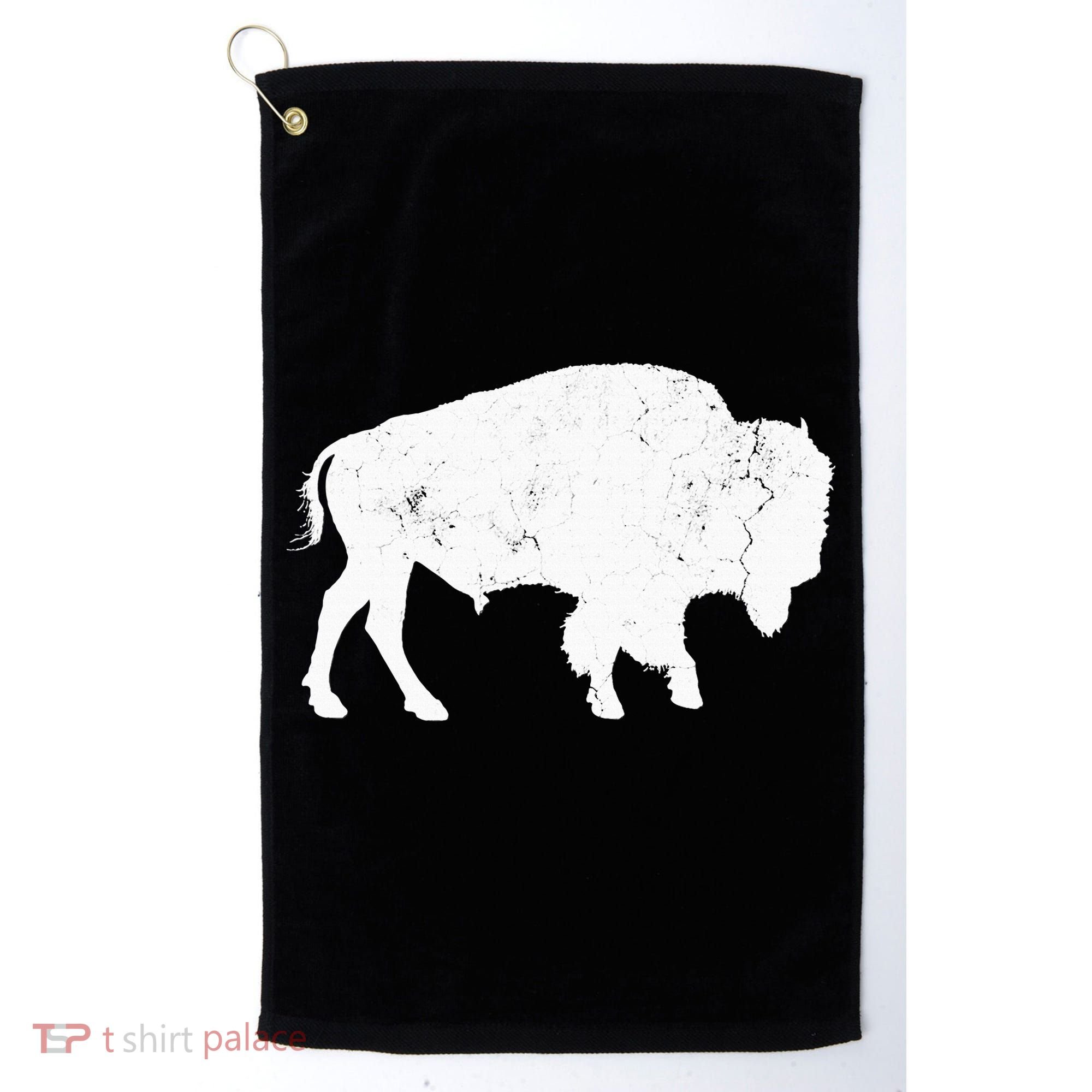Distressed Buffalo Retro Bison Animal Lover Golf Towel