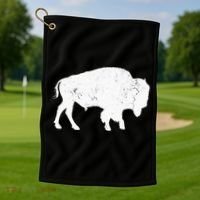 Distressed Buffalo Retro Bison Animal Lover Golf Towel thumb 1
