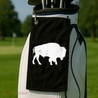 Distressed Buffalo Retro Bison Animal Lover Golf Towel thumb 2