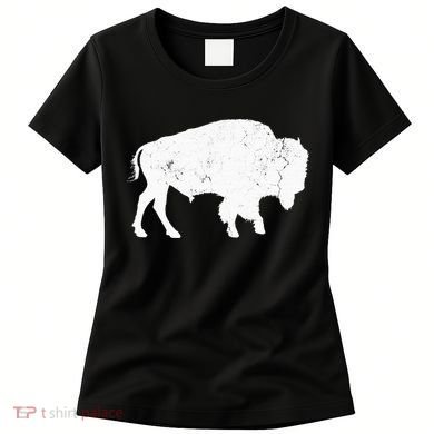 Distressed Buffalo Retro Bison Animal Lover Women's T-Shirt