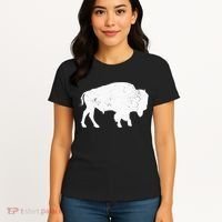 Distressed Buffalo Retro Bison Animal Lover Women's T-Shirt thumb 4