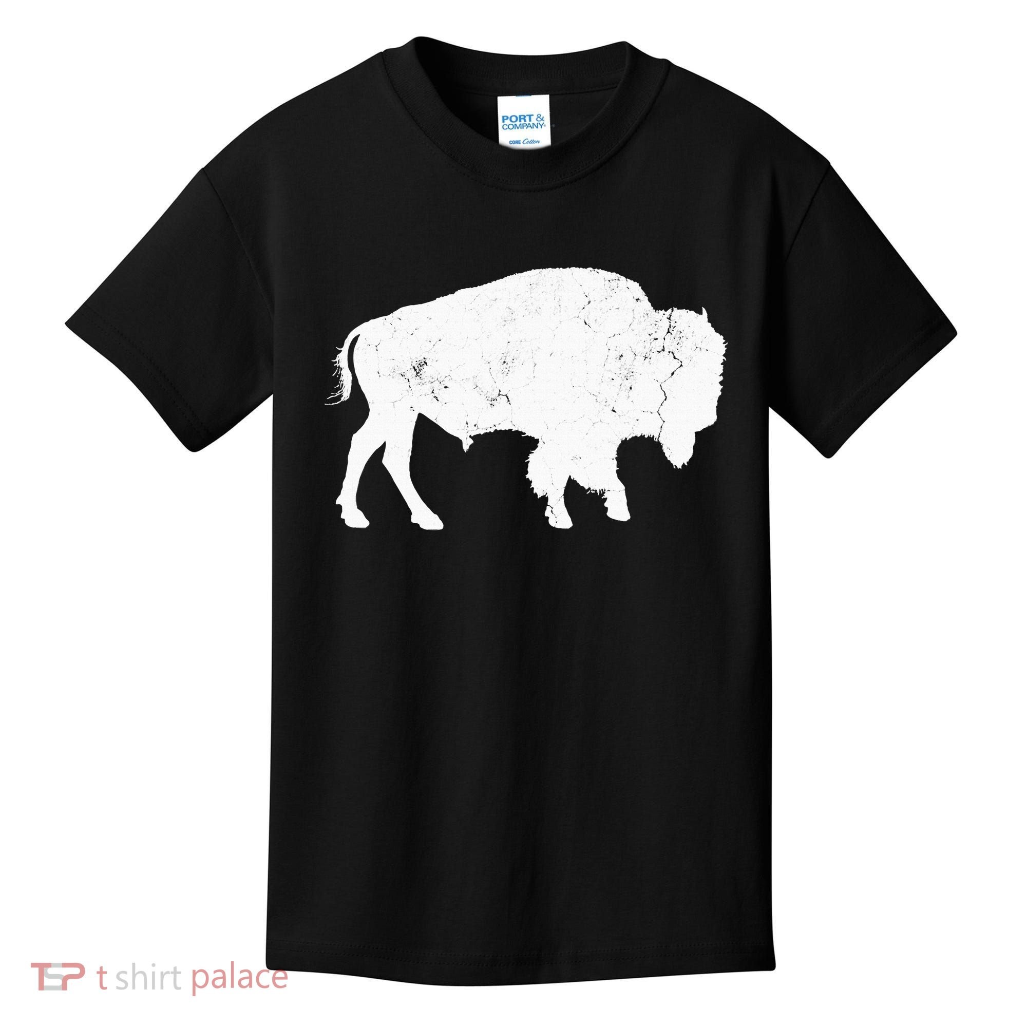 Distressed Buffalo Retro Bison Animal Lover Kids T-Shirt