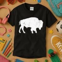 Distressed Buffalo Retro Bison Animal Lover Kids T-Shirt thumb 3
