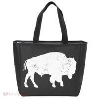 Distressed Buffalo Retro Bison Animal Lover Tote Bag thumb 0