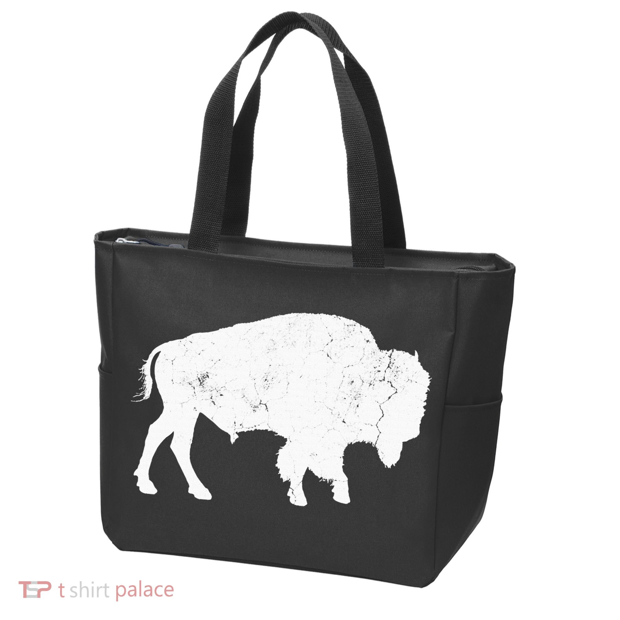 Distressed Buffalo Retro Bison Animal Lover Tote Bag