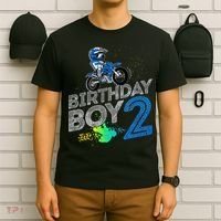 Dirt Bike Rider 2 Years Old Motocross 2nd Birthday Boy T-Shirt thumb 6
