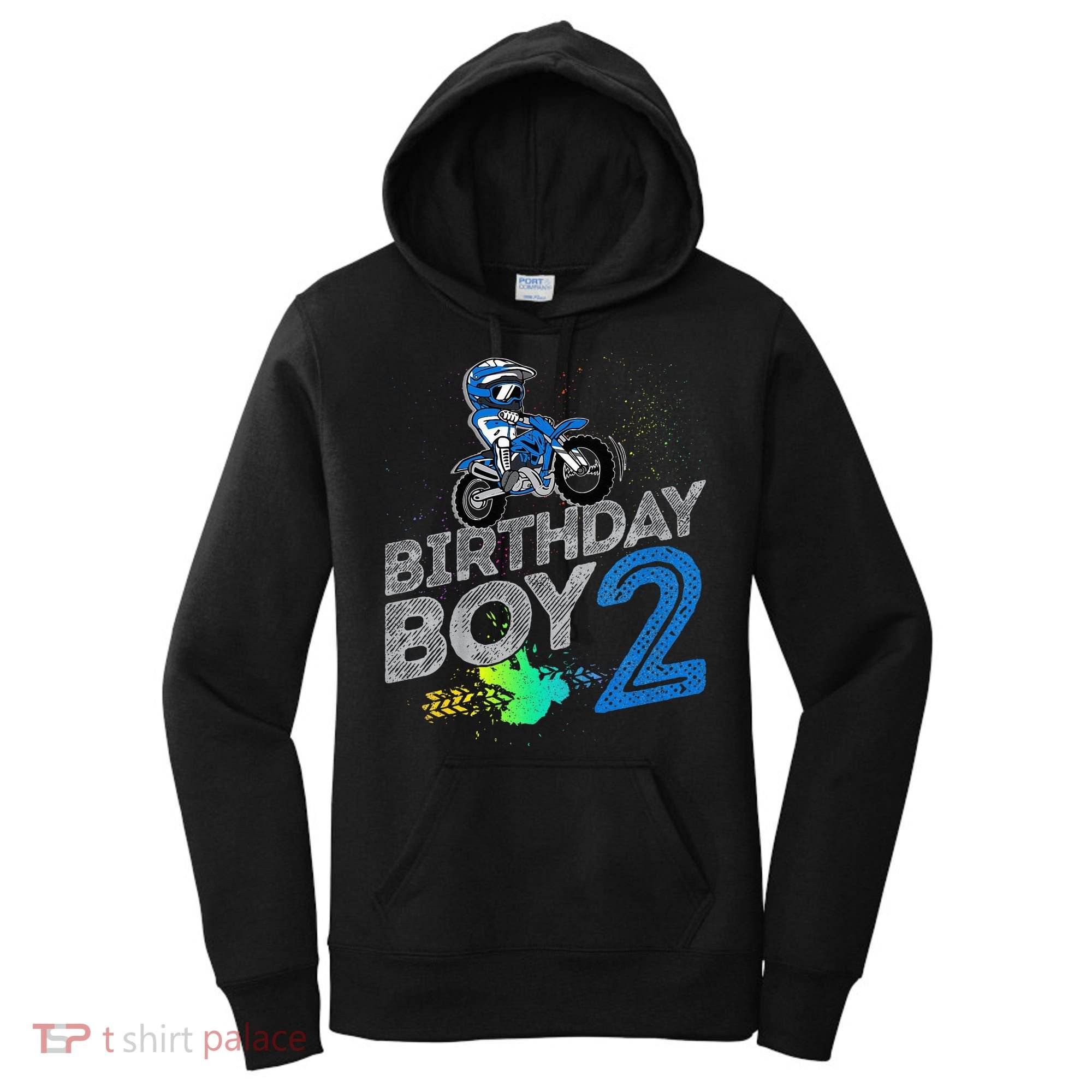 Dirt Bike Rider 2 Years Old Motocross 2nd Birthday Boy Women's Hoodie