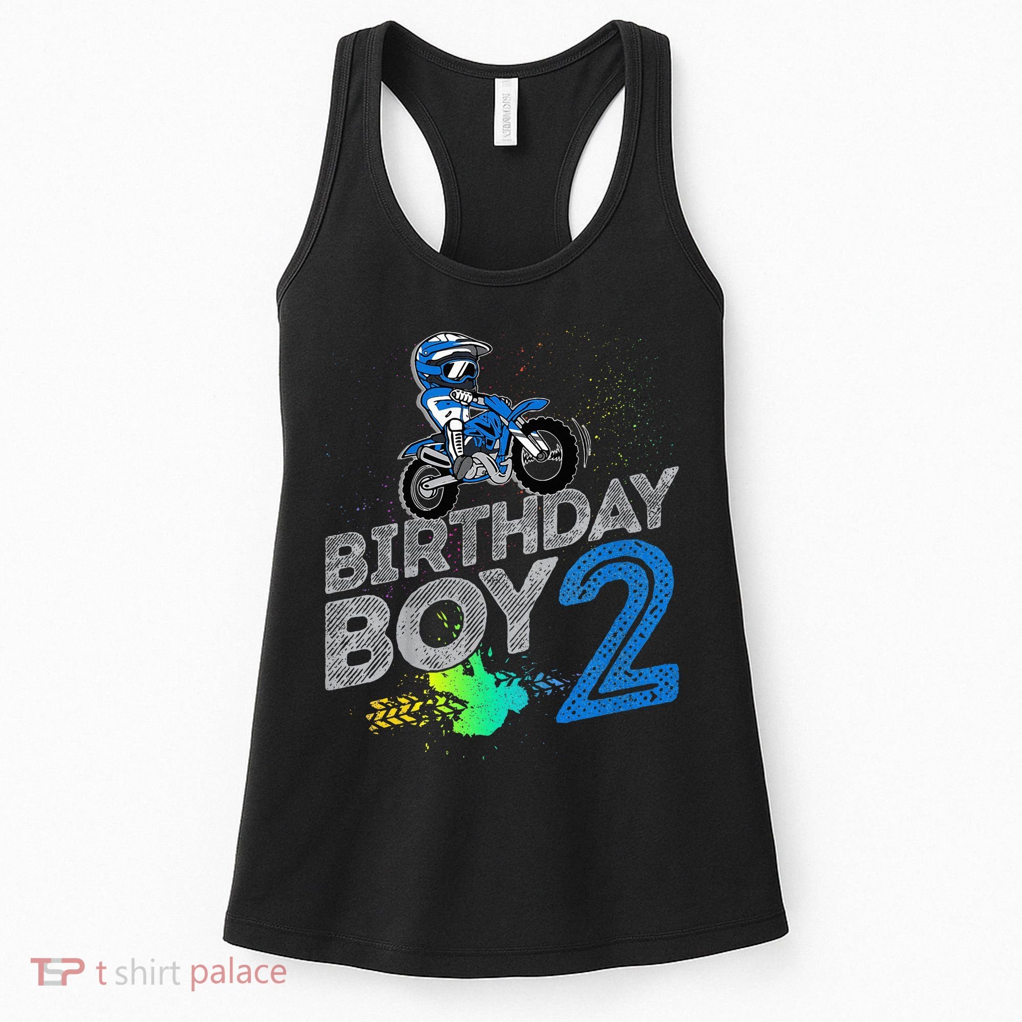 Dirt Bike Rider 2 Years Old Motocross 2nd Birthday Boy Women's Tank Top