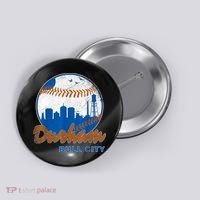 Durham Baseball Skyline Classic Bull City North Carolina Button thumb 0