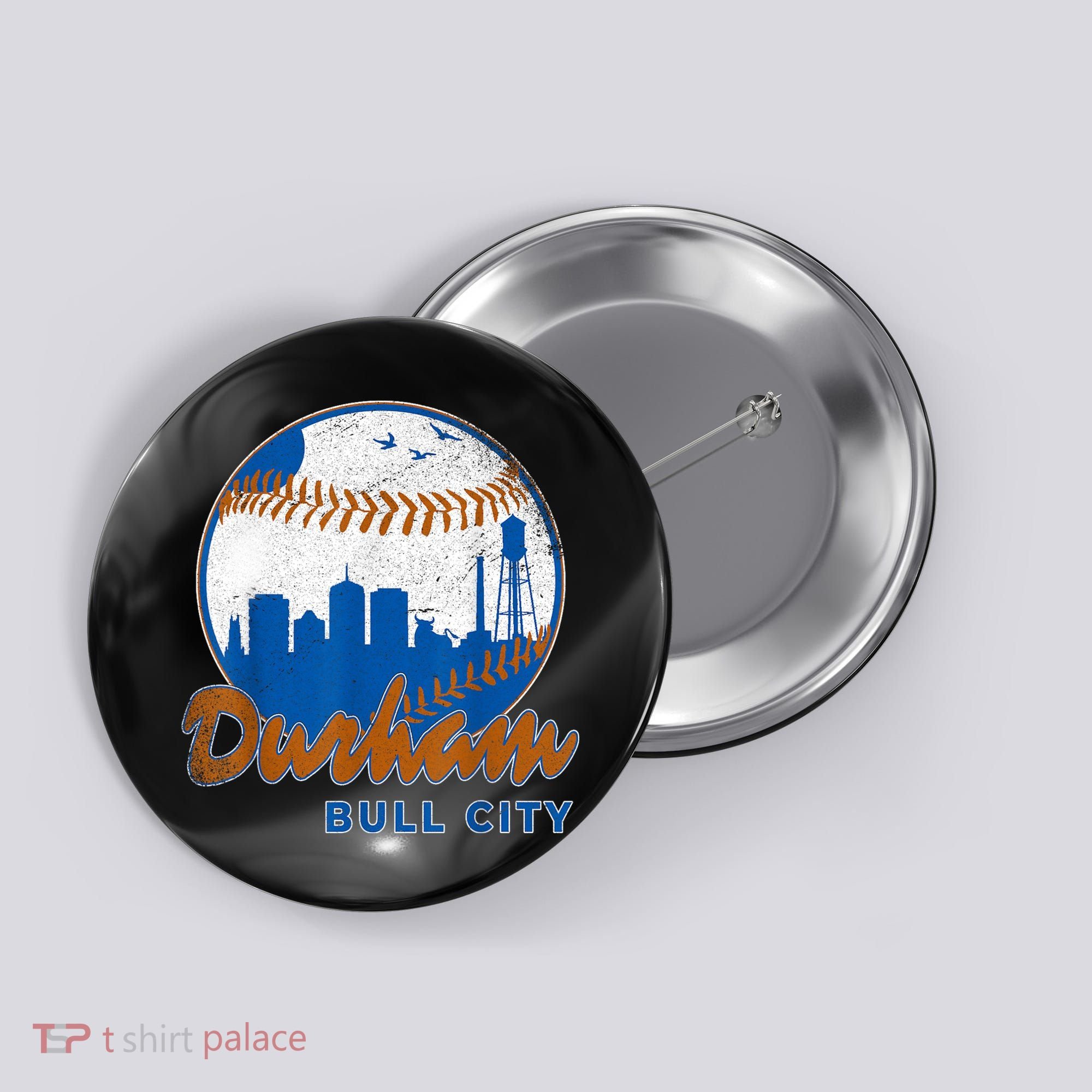 Durham Baseball Skyline Classic Bull City North Carolina Button
