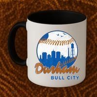 Durham Baseball Skyline Classic Bull City North Carolina Coffee Mug thumb 2
