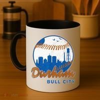 Durham Baseball Skyline Classic Bull City North Carolina Coffee Mug thumb 4