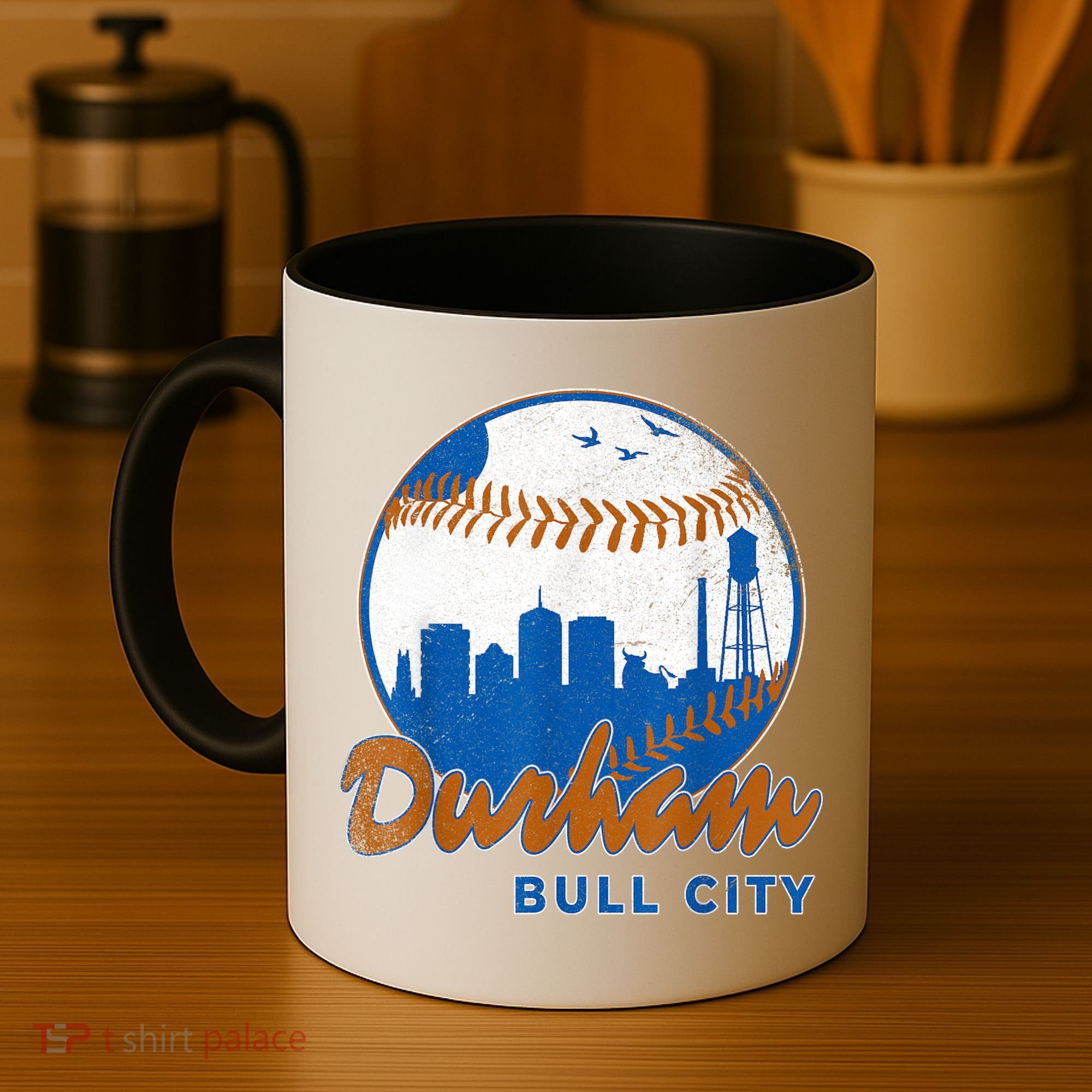 Durham Baseball Skyline Classic Bull City North Carolina Coffee Mug