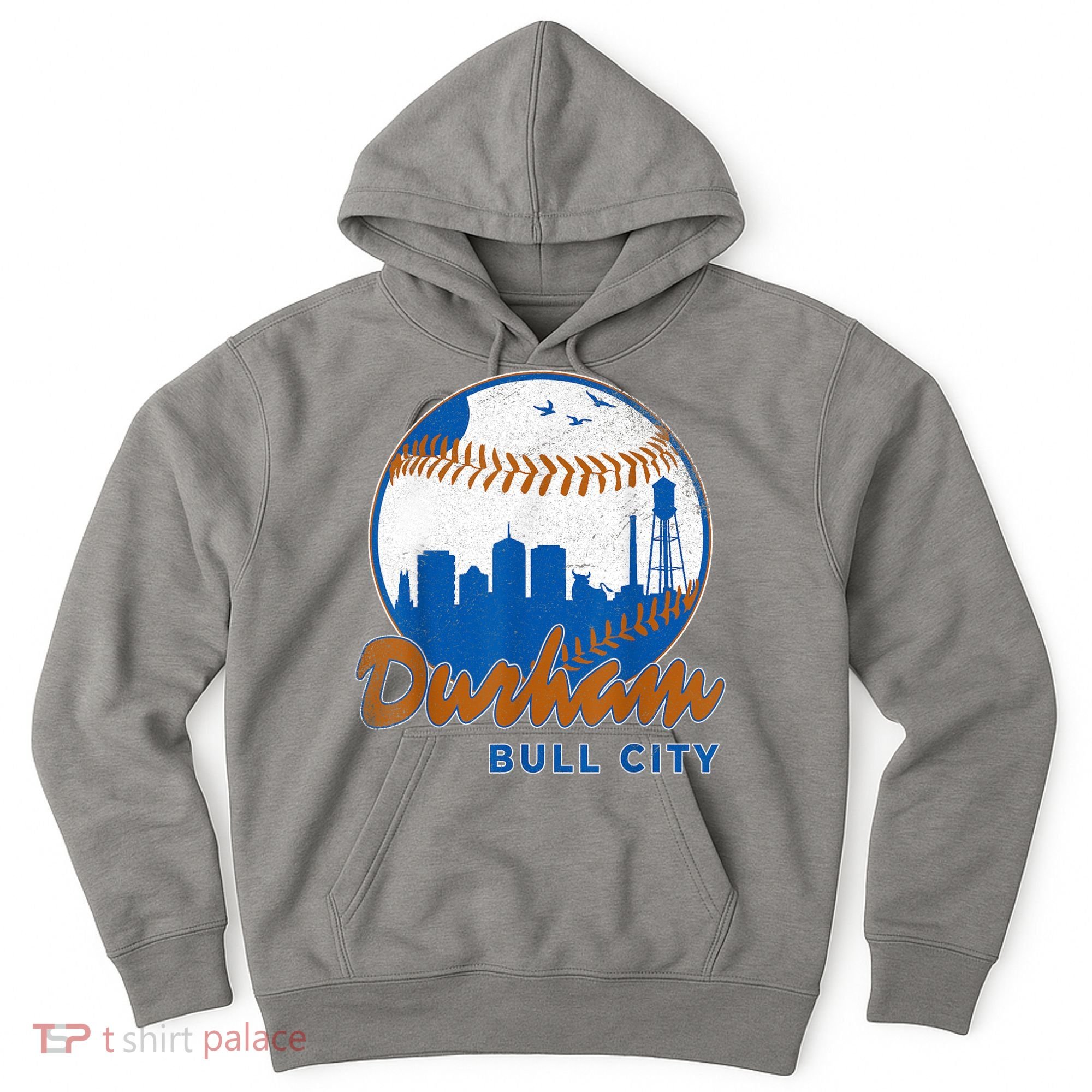 Durham Baseball Skyline Classic Bull City North Carolina Hoodie