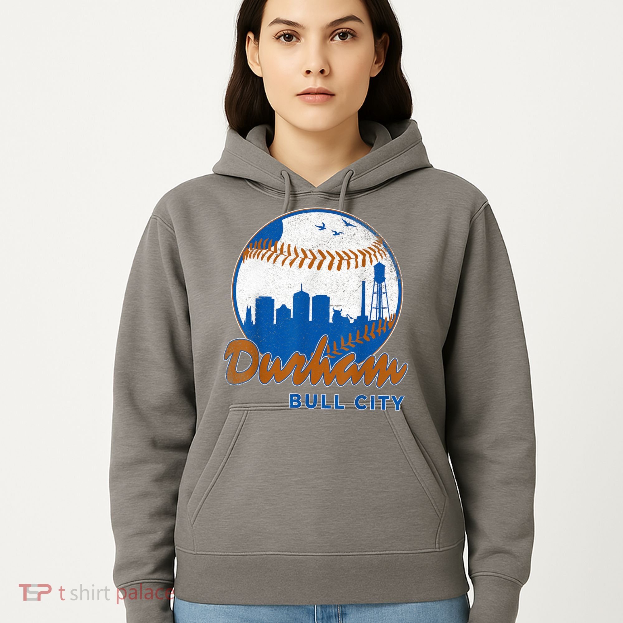 Durham Baseball Skyline Classic Bull City North Carolina Hoodie