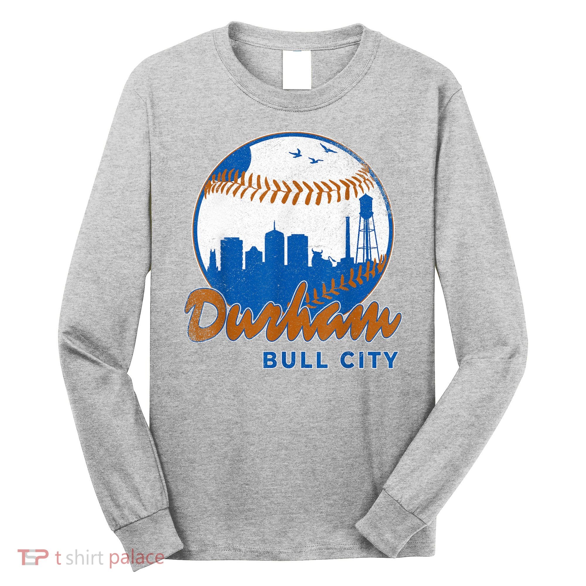 Durham Baseball Skyline Classic Bull City North Carolina Long Sleeve Shirt