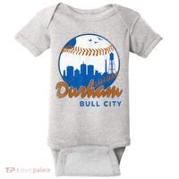 Durham Baseball Skyline Classic Bull City North Carolina Baby Bodysuit thumb 0