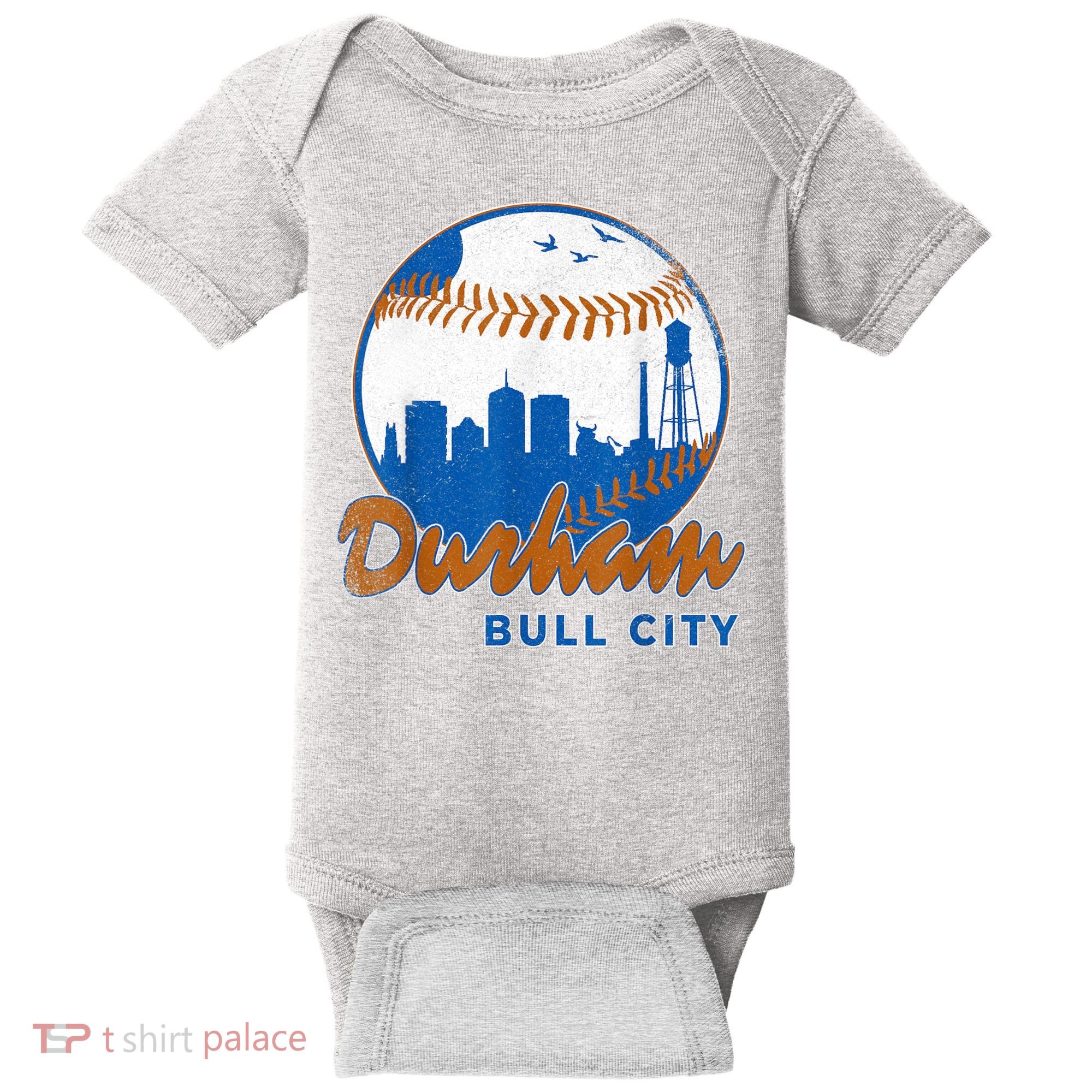 Durham Baseball Skyline Classic Bull City North Carolina Baby Bodysuit