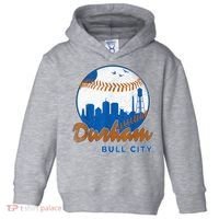 Durham Baseball Skyline Classic Bull City North Carolina Toddler Hoodie thumb 0