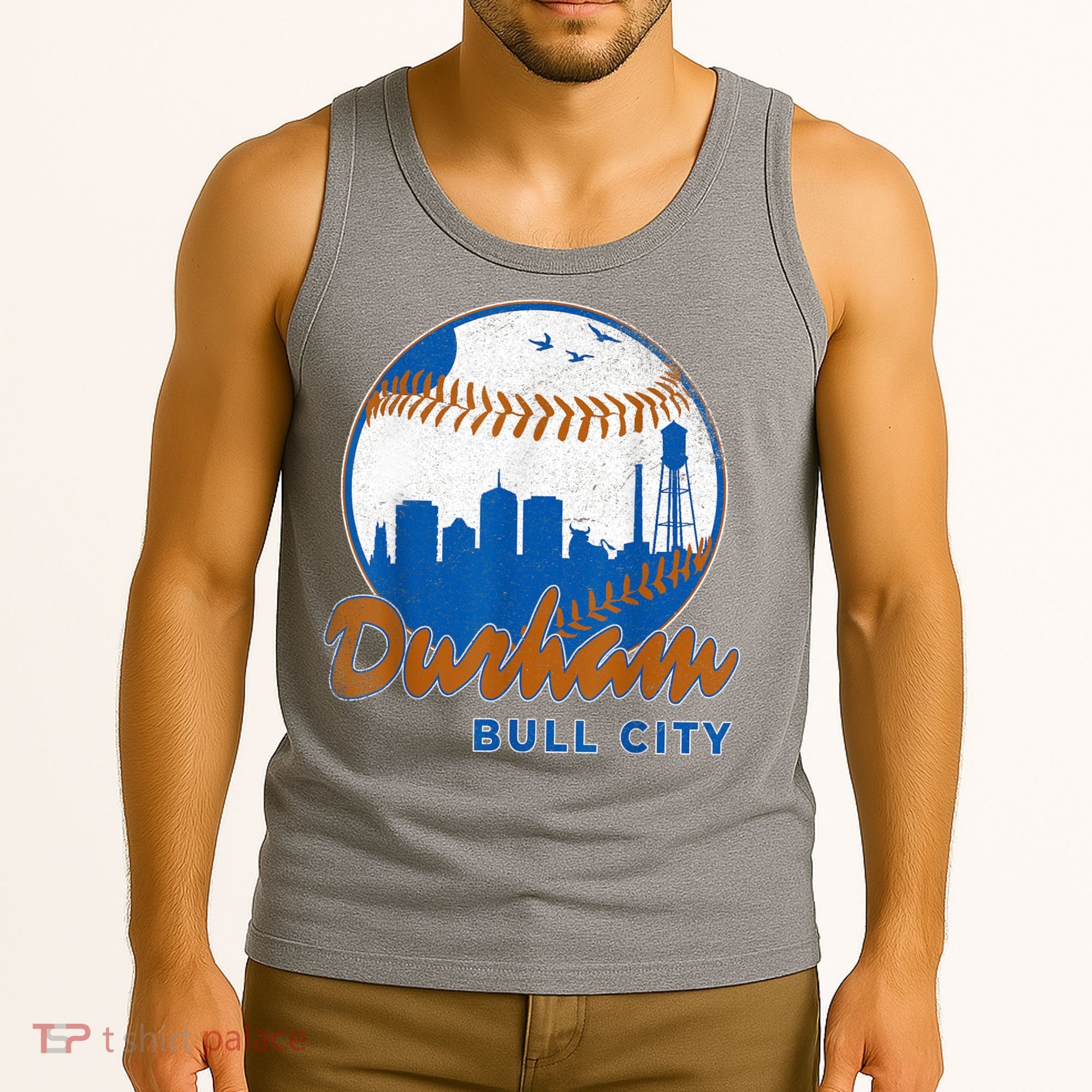 Durham Baseball Skyline Classic Bull City North Carolina Tank Top
