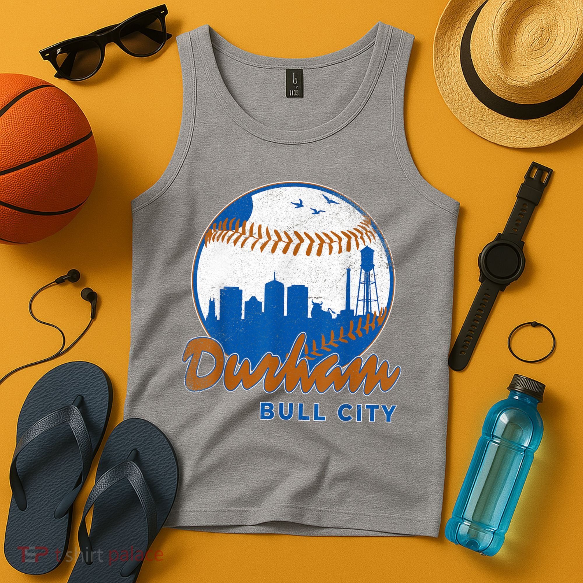 Durham Baseball Skyline Classic Bull City North Carolina Tank Top
