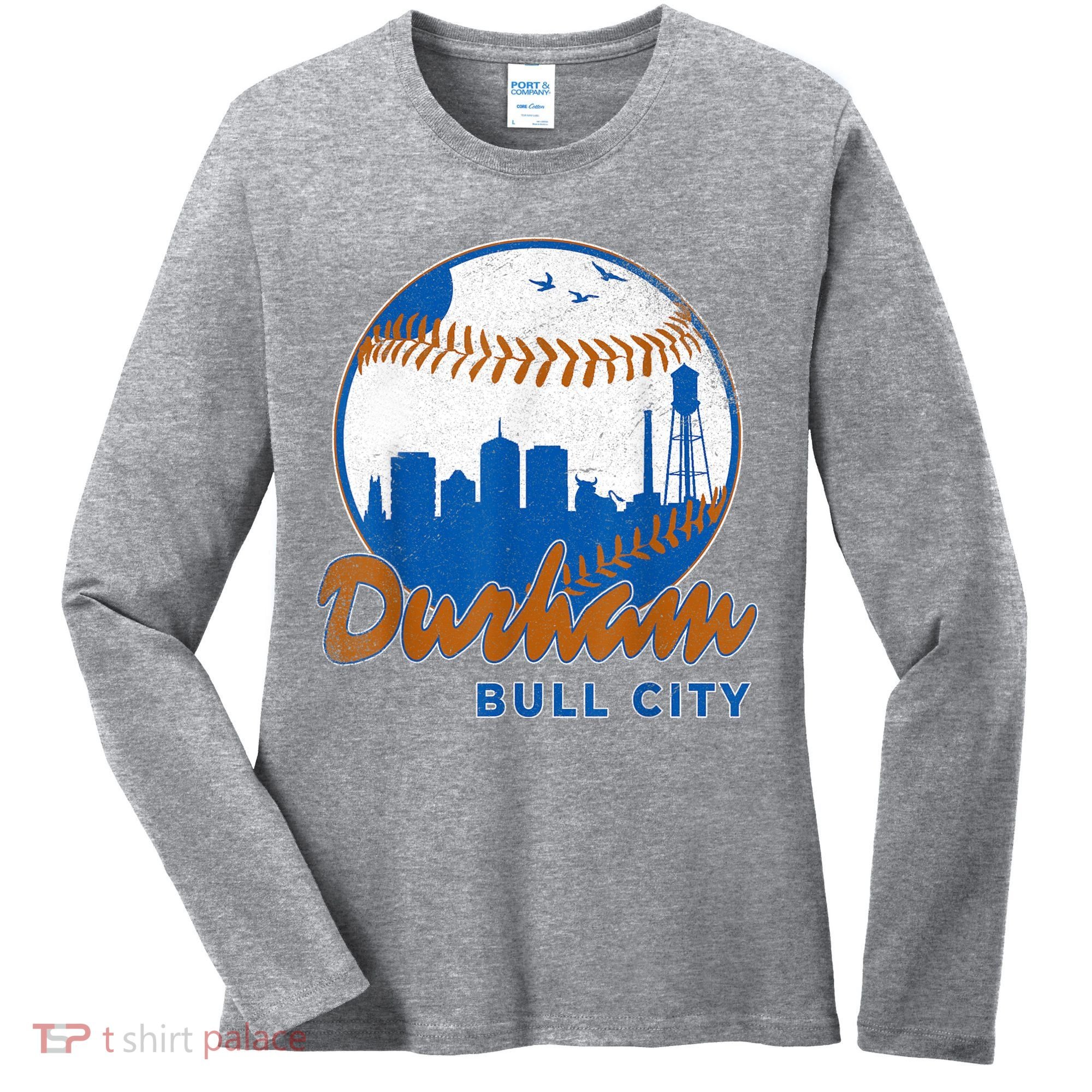 Durham Baseball Skyline Classic Bull City North Carolina Women's Long Sleeve Shirt