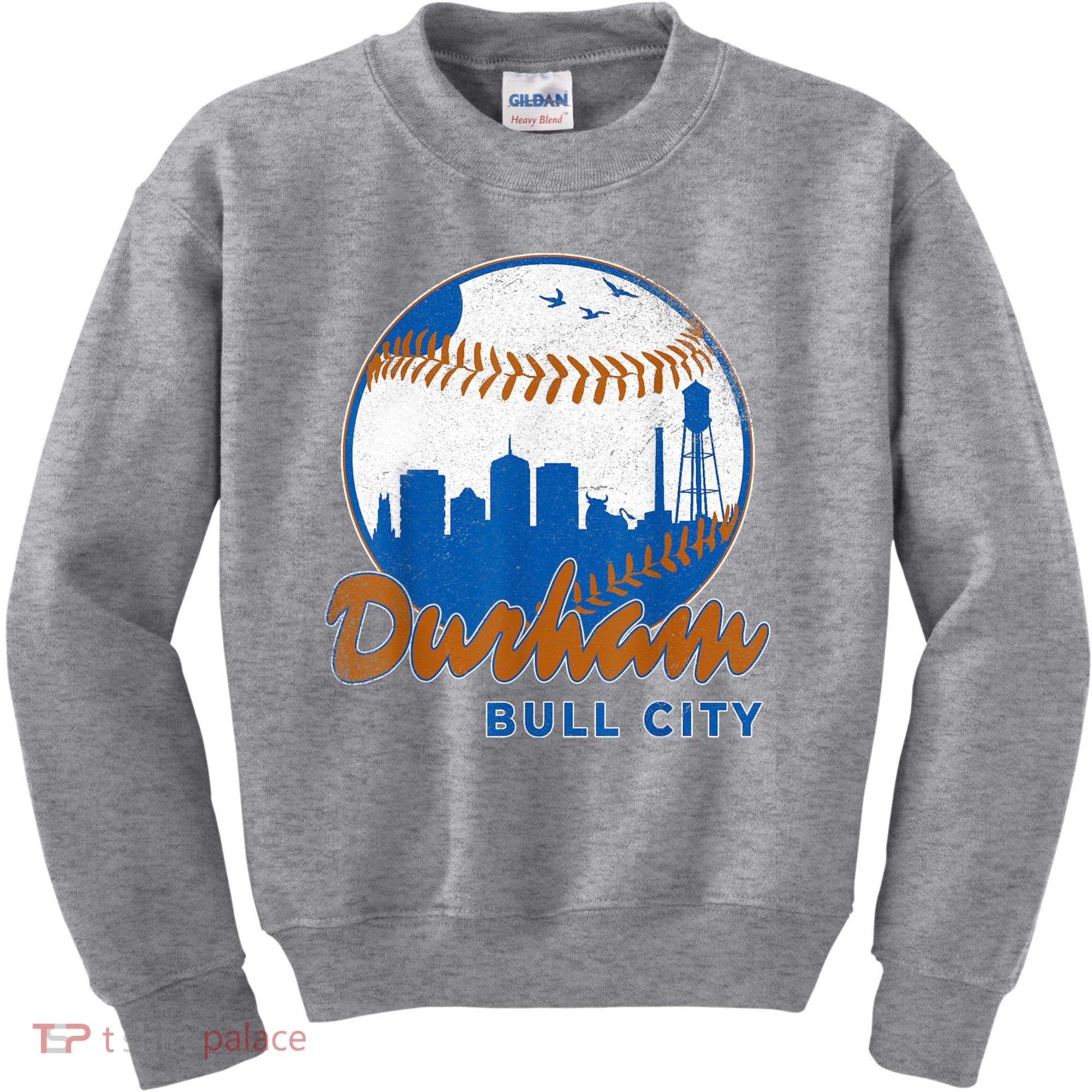 Durham Baseball Skyline Classic Bull City North Carolina Kids Sweatshirt